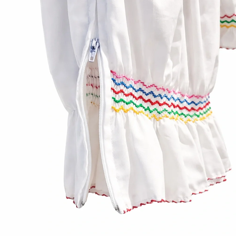 Authentic Hungarian Kalocsa Hand-Embroidered Boho Blouse – Artisan Floral Top S - Picture 3 of 4